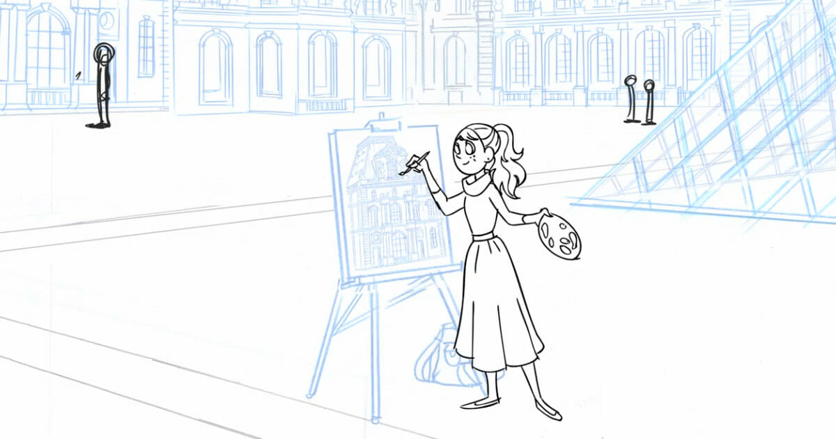 Storyboard panel from the Storyboard Pro 7 demo video Feed Your Creativity.
