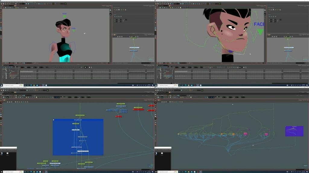Lineless rigs, like the rig used for Mouse, look modern and make it easy to layer pieces in 2D animation.