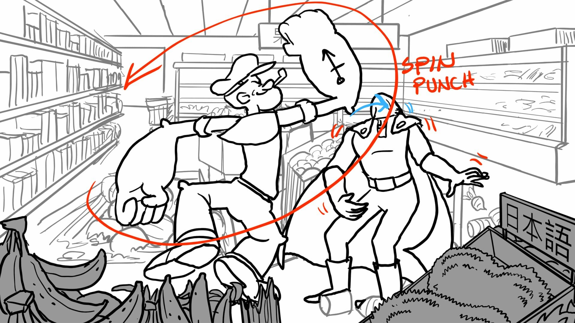 Speed drawing  From the storyboards I work on I usually share, I wanted to  show the drawing process of a typical scene I draw. From a written script I  receive, I