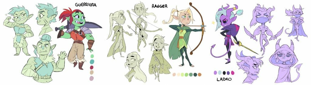 In any other production, these heroes would be the star of the show. Character design explorations from Monster Manual provided by Federico Vallarino.